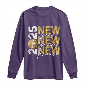 New Year New Grace New Praise 2025 Long Sleeve Shirt TS11 Purple Print Your Wear