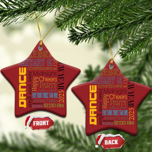 Happy New Year 2025 Christmas Ornament New Year's Eve Activities TS11 Star Red Print Your Wear