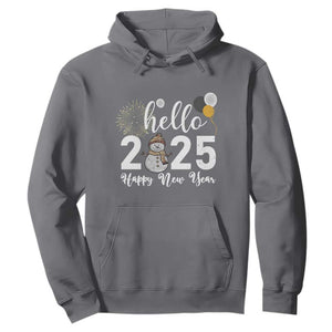 Hello 2025 Happy New Year Hoodie Snowman Firework New Year's Eve TS11 Charcoal Print Your Wear