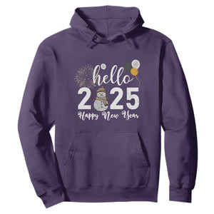 Hello 2025 Happy New Year Hoodie Snowman Firework New Year's Eve TS11 Purple Print Your Wear