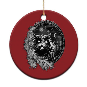 Funny Yule Black Cat Mistletoe Jolakotturinn Christmas Ornament TS11 Print Your Wear