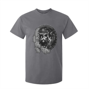 Funny Yule Black Cat Mistletoe Jolakotturinn T Shirt For Kid TS11 Charcoal Print Your Wear