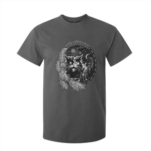 Funny Yule Black Cat Mistletoe Jolakotturinn T Shirt For Kid TS11 Dark Heather Print Your Wear