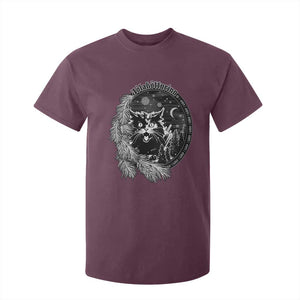 Funny Yule Black Cat Mistletoe Jolakotturinn T Shirt For Kid TS11 Maroon Print Your Wear