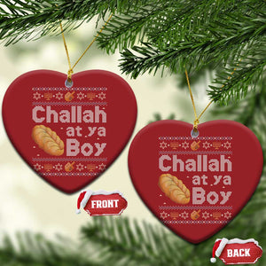 Funny Hanukkah Christmas Ornament Challah At Ya Boy Jewish Holiday TS11 Heart Red Print Your Wear