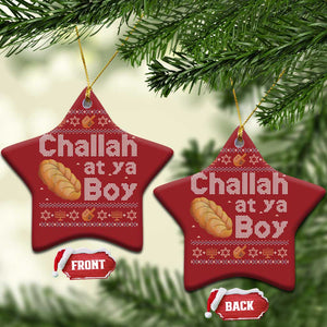 Funny Hanukkah Christmas Ornament Challah At Ya Boy Jewish Holiday TS11 Star Red Print Your Wear