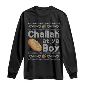 Funny Hanukkah Long Sleeve Shirt Challah At Ya Boy Jewish Holiday TS11 Black Print Your Wear