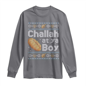 Funny Hanukkah Long Sleeve Shirt Challah At Ya Boy Jewish Holiday TS11 Charcoal Print Your Wear