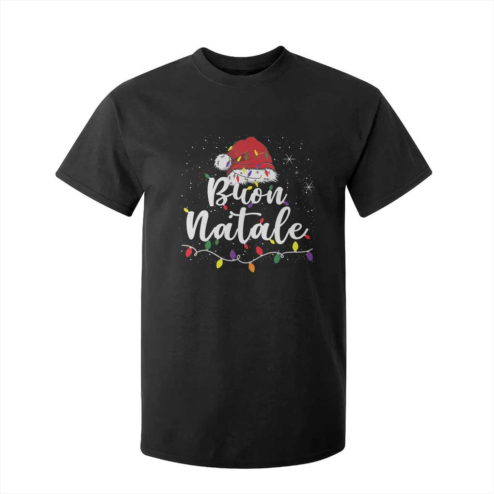 Funny Buon Natale T Shirt For Kid Italian Christmas Italy Pride Santa Hat TS11 Black Print Your Wear