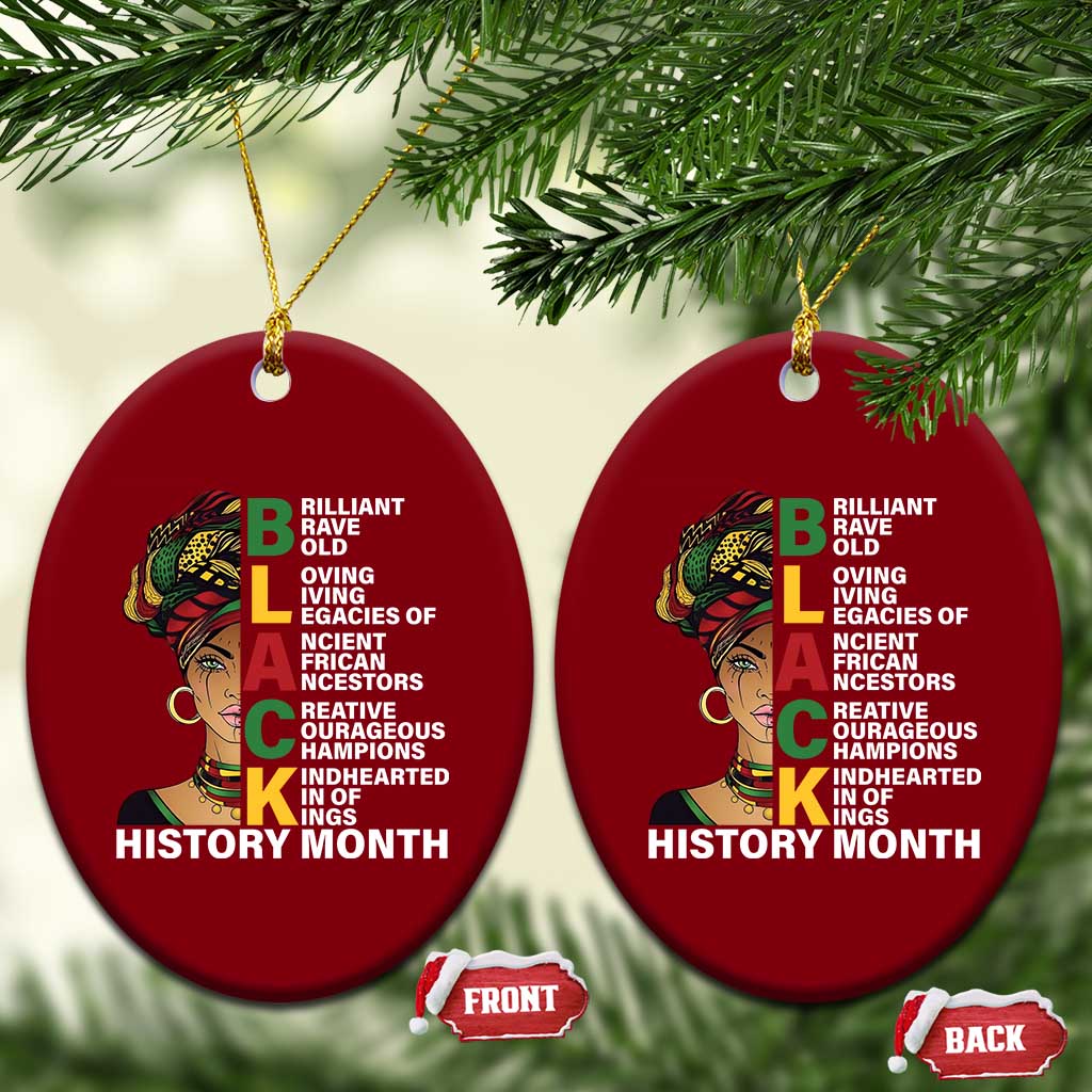 Black History Month Brilliant Brave Bold Ceramic Ornament African American Pride TS11 Print Your Wear