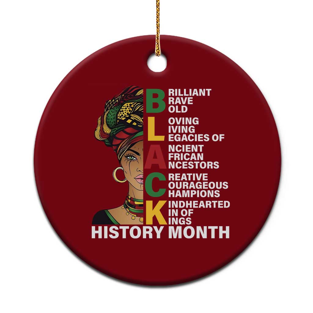 Black History Month Brilliant Brave Bold Ceramic Ornament African American Pride TS11 1pc Red Print Your Wear