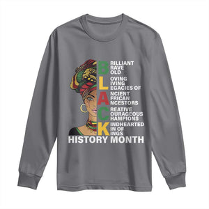 Black History Month Brilliant Brave Bold Long Sleeve Shirt African American Pride TS11 Charcoal Print Your Wear