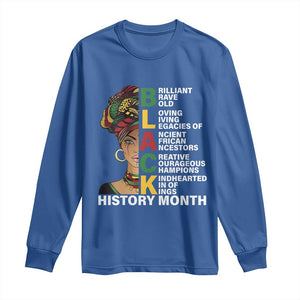 Black History Month Brilliant Brave Bold Long Sleeve Shirt African American Pride TS11 Royal Blue Print Your Wear