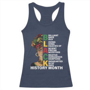 Black History Month Brilliant Brave Bold Racerback Tank Top African American Pride TS11 Navy Print Your Wear