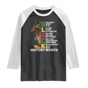 Black History Month Brilliant Brave Bold Raglan Shirt African American Pride TS11 Black White Print Your Wear