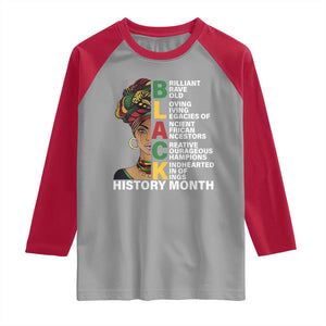 Black History Month Brilliant Brave Bold Raglan Shirt African American Pride TS11 Sport Gray Red Print Your Wear