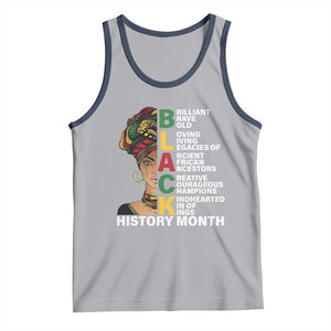 Black History Month Brilliant Brave Bold Tank Top African American Pride TS11 Athletic Heather Navy Print Your Wear