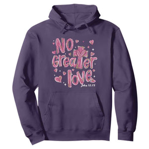 Christian Religious God Valentine's Day Hoodie No Greater Love Bible Verse TS11 Purple Print Your Wear