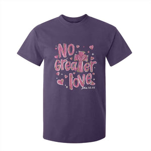 Christian Religious God Valentine's Day T Shirt For Kid No Greater Love Bible Verse TS11 Purple Print Your Wear