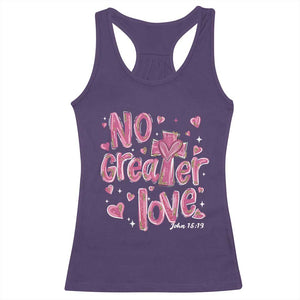 Christian Religious God Valentine's Day Racerback Tank Top No Greater Love Bible Verse TS11 Purple Print Your Wear