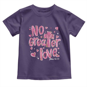 Christian Religious God Valentine's Day Toddler T Shirt No Greater Love Bible Verse TS11 Purple Print Your Wear