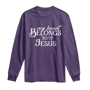 My Heart Belongs To Jesus Long Sleeve Shirt Christian Religious God Valentine's Day TS11 Purple Print Your Wear