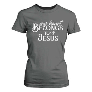 My Heart Belongs To Jesus T Shirt For Women Christian Religious God Valentine's Day TS11 Dark Heather Print Your Wear