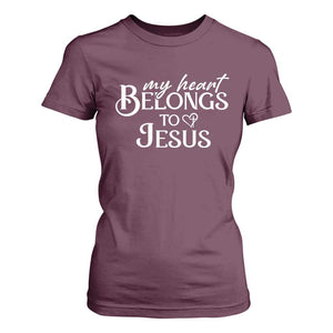 My Heart Belongs To Jesus T Shirt For Women Christian Religious God Valentine's Day TS11 Maroon Print Your Wear