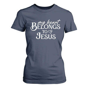 My Heart Belongs To Jesus T Shirt For Women Christian Religious God Valentine's Day TS11 Navy Print Your Wear