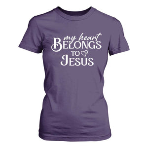 My Heart Belongs To Jesus T Shirt For Women Christian Religious God Valentine's Day TS11 Purple Print Your Wear