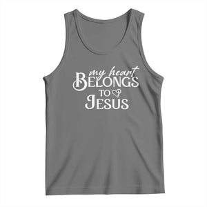 My Heart Belongs To Jesus Tank Top Christian Religious God Valentine's Day TS11 Black Heather Print Your Wear