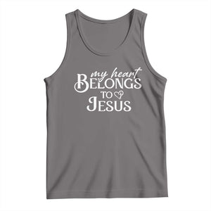 My Heart Belongs To Jesus Tank Top Christian Religious God Valentine's Day TS11 Deep Heather Print Your Wear