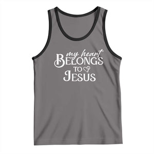 My Heart Belongs To Jesus Tank Top Christian Religious God Valentine's Day TS11 Deep Heather Black Print Your Wear