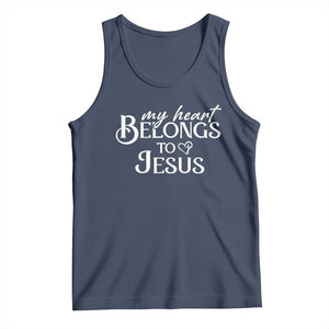 My Heart Belongs To Jesus Tank Top Christian Religious God Valentine's Day TS11 Navy Print Your Wear