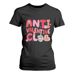 Funny Anti Valentine Club T Shirt For Women Retro Anti Valentine's Day Middle Finger TS11 Black Print Your Wear