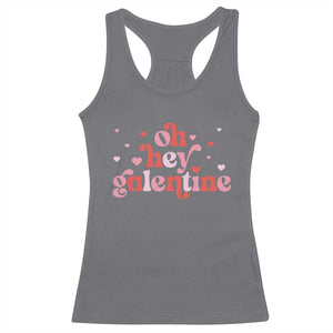 Funny Galentine's Day Racerback Tank Top Oh Hey Galentine Retro Heart TS11 Charcoal Print Your Wear