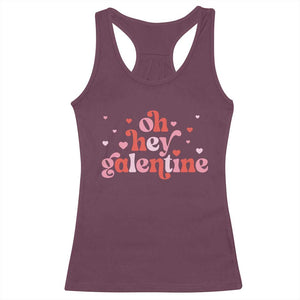 Funny Galentine's Day Racerback Tank Top Oh Hey Galentine Retro Heart TS11 Maroon Print Your Wear