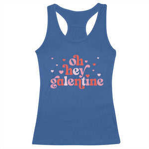 Funny Galentine's Day Racerback Tank Top Oh Hey Galentine Retro Heart TS11 Royal Blue Print Your Wear