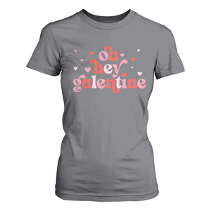 Funny Galentine's Day T Shirt For Women Oh Hey Galentine Retro Heart TS11 Charcoal Print Your Wear