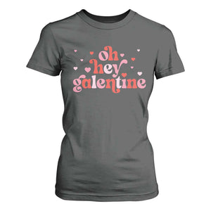 Funny Galentine's Day T Shirt For Women Oh Hey Galentine Retro Heart TS11 Dark Heather Print Your Wear