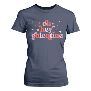 Funny Galentine's Day T Shirt For Women Oh Hey Galentine Retro Heart TS11 Navy Print Your Wear