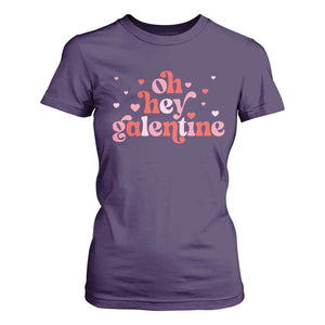 Funny Galentine's Day T Shirt For Women Oh Hey Galentine Retro Heart TS11 Purple Print Your Wear