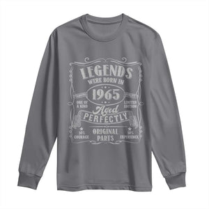 Funny Birthday Legends Were Born In 1965 Long Sleeve Shirt Vintage BDay Father's Day TS11 Charcoal Print Your Wear