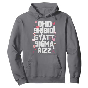 Funny Skibidi Rizz Gyatt Ohio Sigma Valentine's Day Hoodie TS11 Charcoal Print Your Wear