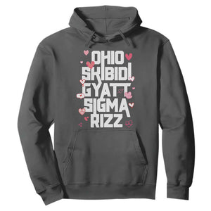 Funny Skibidi Rizz Gyatt Ohio Sigma Valentine's Day Hoodie TS11 Dark Heather Print Your Wear