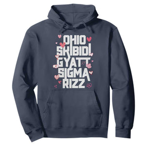 Funny Skibidi Rizz Gyatt Ohio Sigma Valentine's Day Hoodie TS11 Navy Print Your Wear