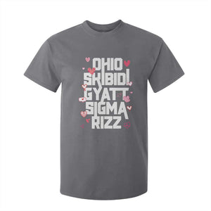 Funny Skibidi Rizz Gyatt Ohio Sigma Valentine's Day T Shirt For Kid TS11 Charcoal Print Your Wear