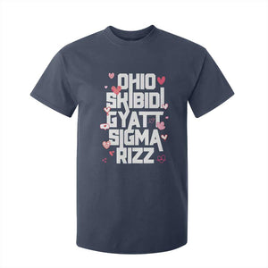 Funny Skibidi Rizz Gyatt Ohio Sigma Valentine's Day T Shirt For Kid TS11 Navy Print Your Wear