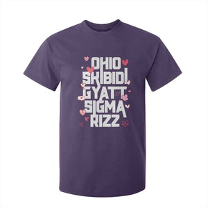 Funny Skibidi Rizz Gyatt Ohio Sigma Valentine's Day T Shirt For Kid TS11 Purple Print Your Wear