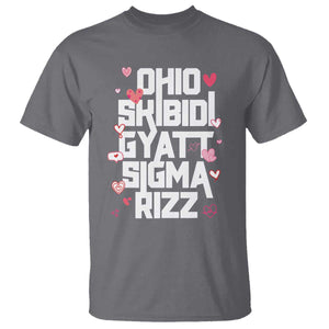 Funny Skibidi Rizz Gyatt Ohio Sigma Valentine's Day T Shirt TS11 Charcoal Print Your Wear